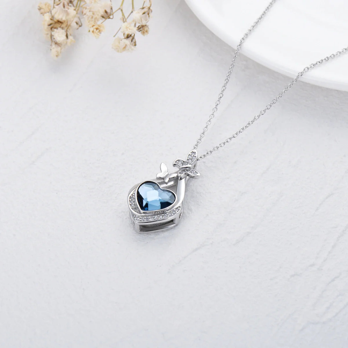 Azure Flutter Cremation Necklace