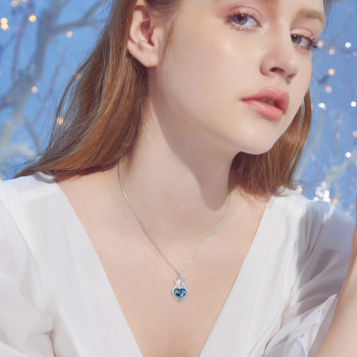 Azure Flutter Cremation Necklace