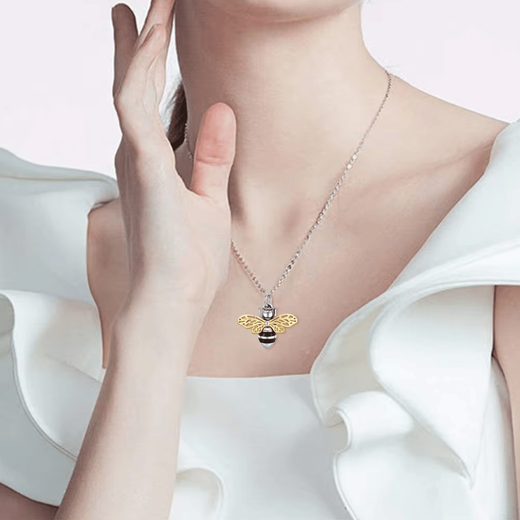 Buzzing Bee Cremation Necklace