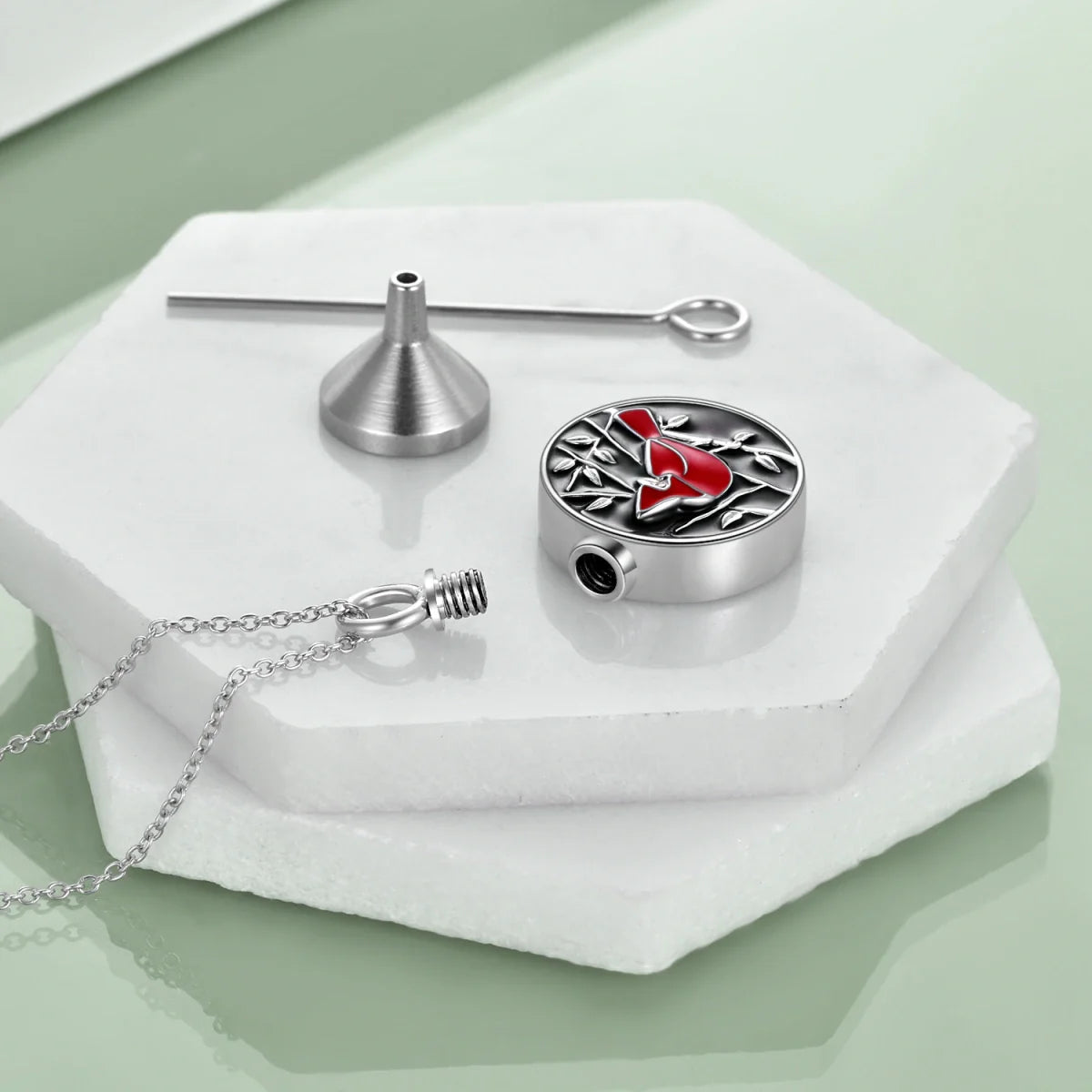 Cardinals Care Cremation Necklace