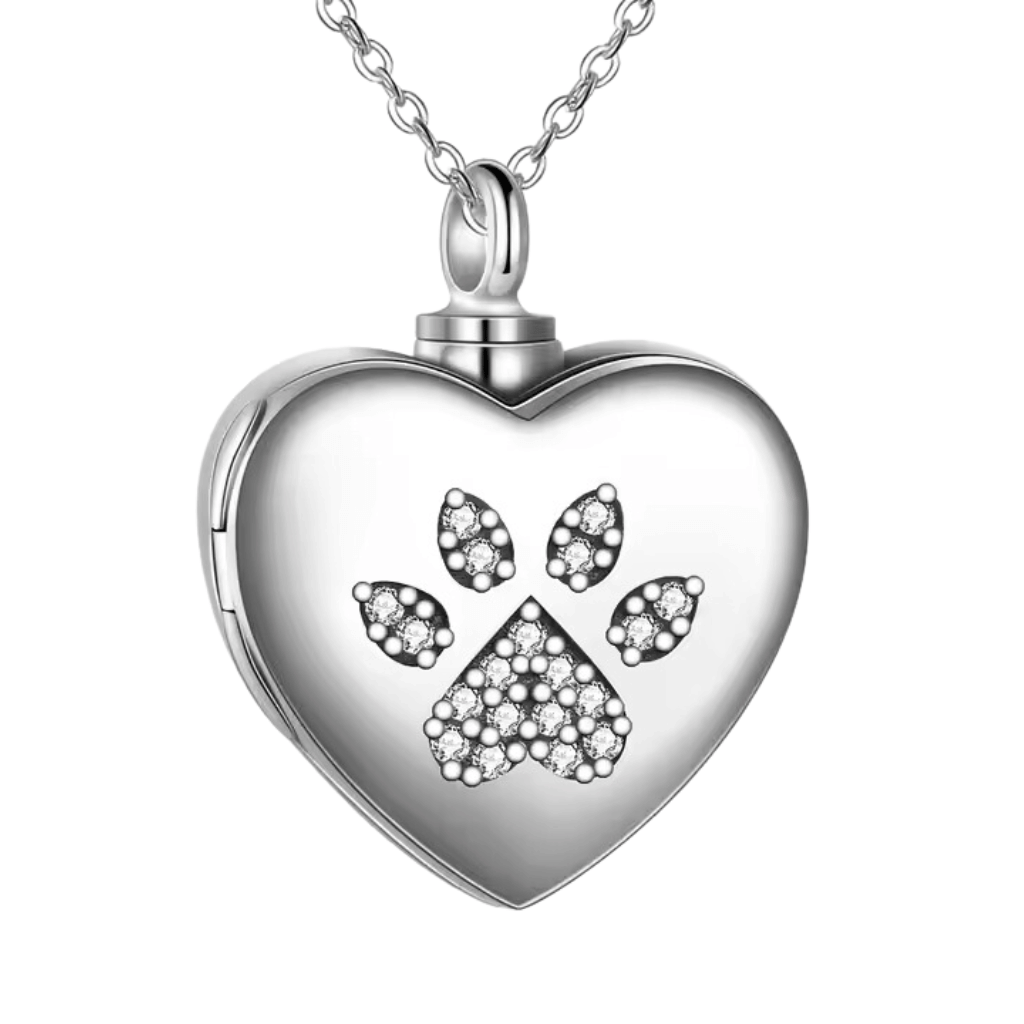 Crystal Paw Cremation Locket