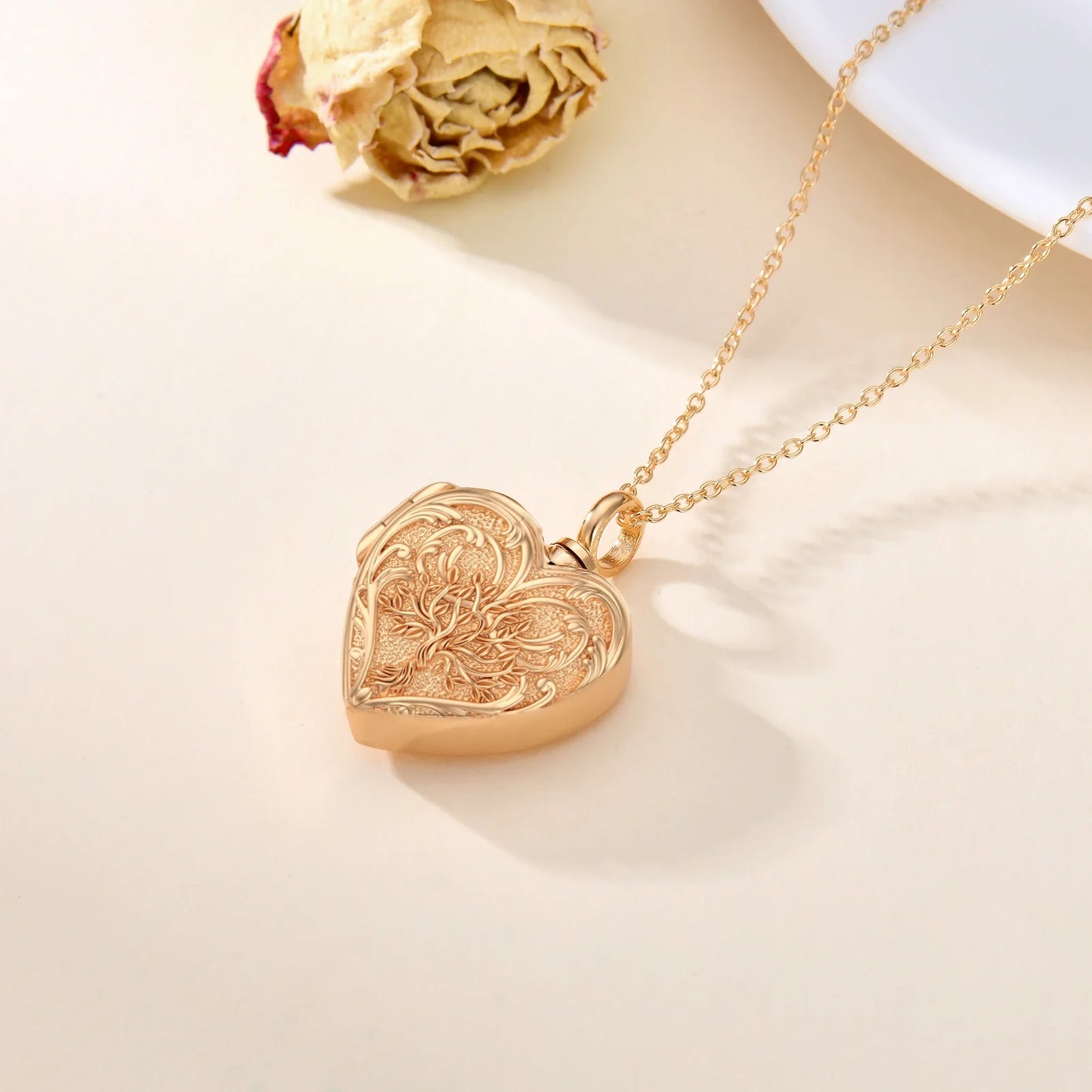 Heart Of Thorns Cremation Pendant Rose Gold