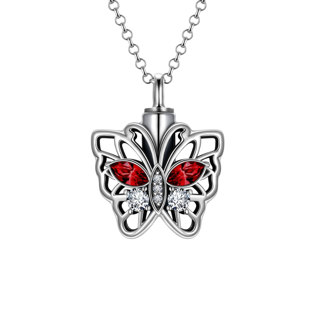 Hollow Butterfly Cremation Necklace