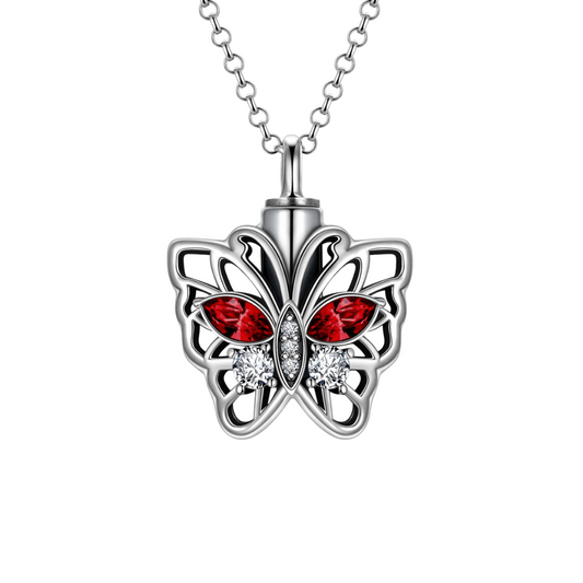 Hollow Butterfly Cremation Necklace