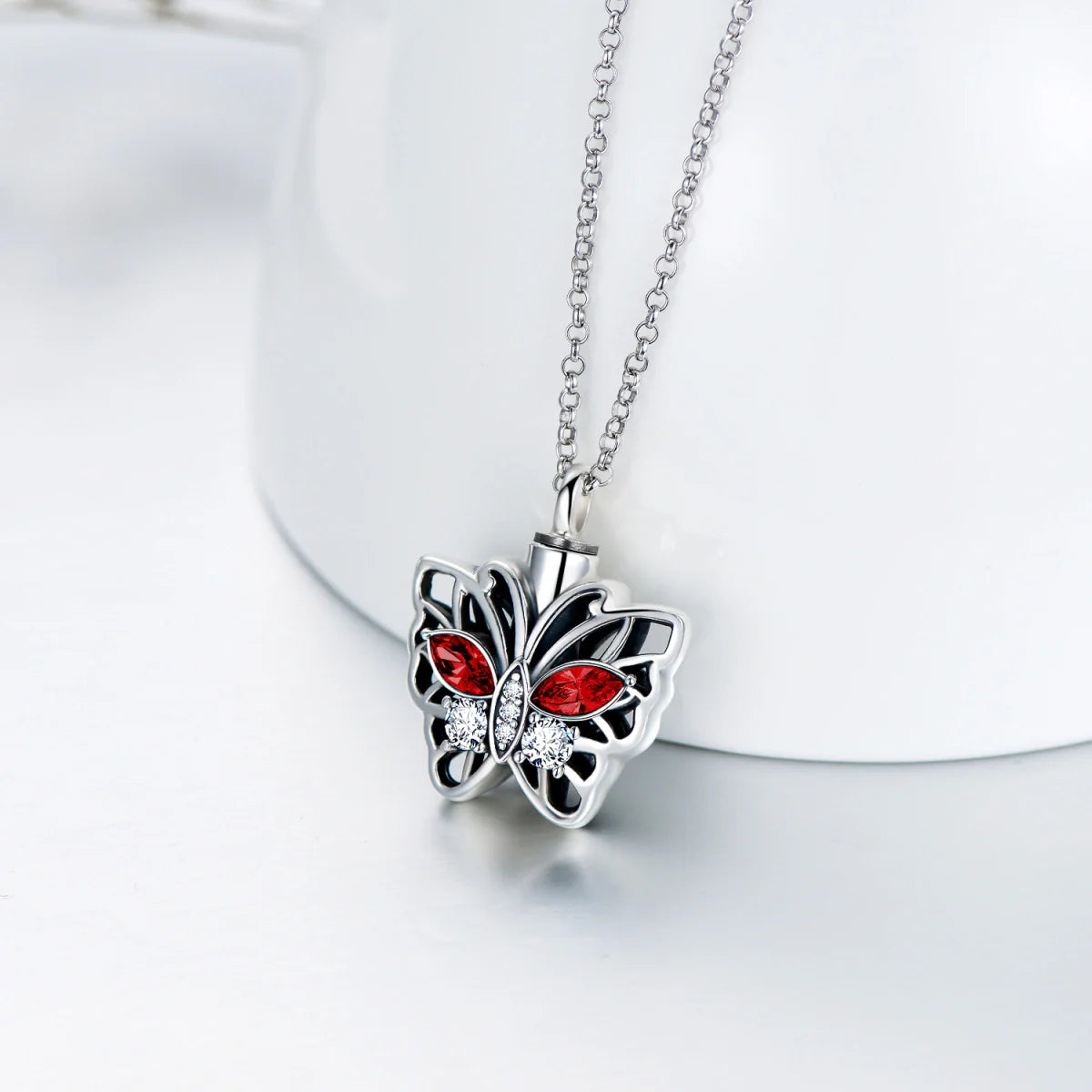 Hollow Butterfly Cremation Necklace