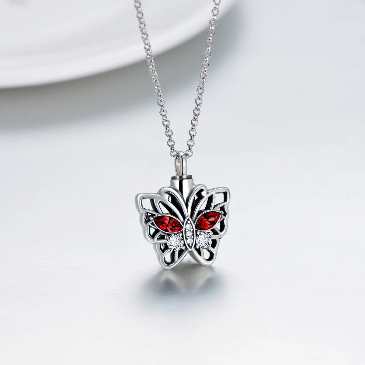 Hollow Butterfly Cremation Necklace