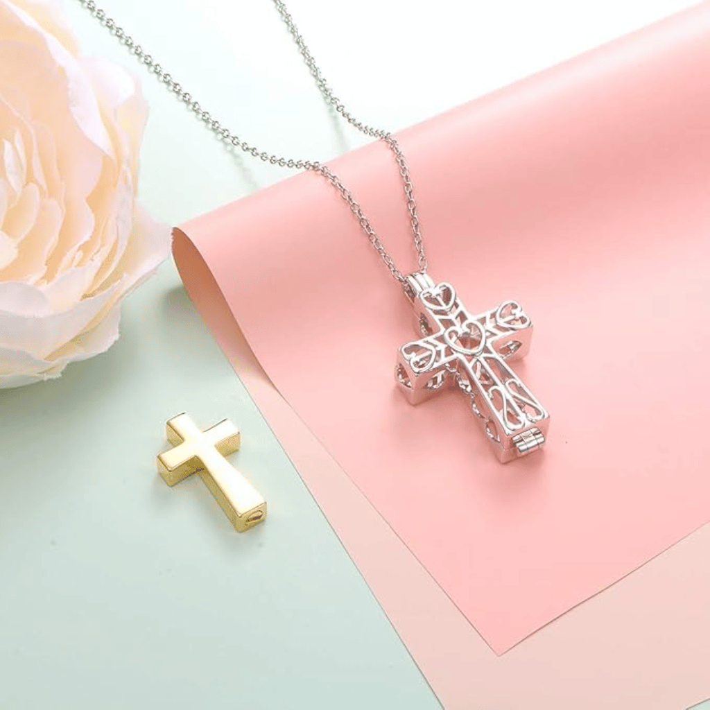 Memorial Cross Cremation Pendant