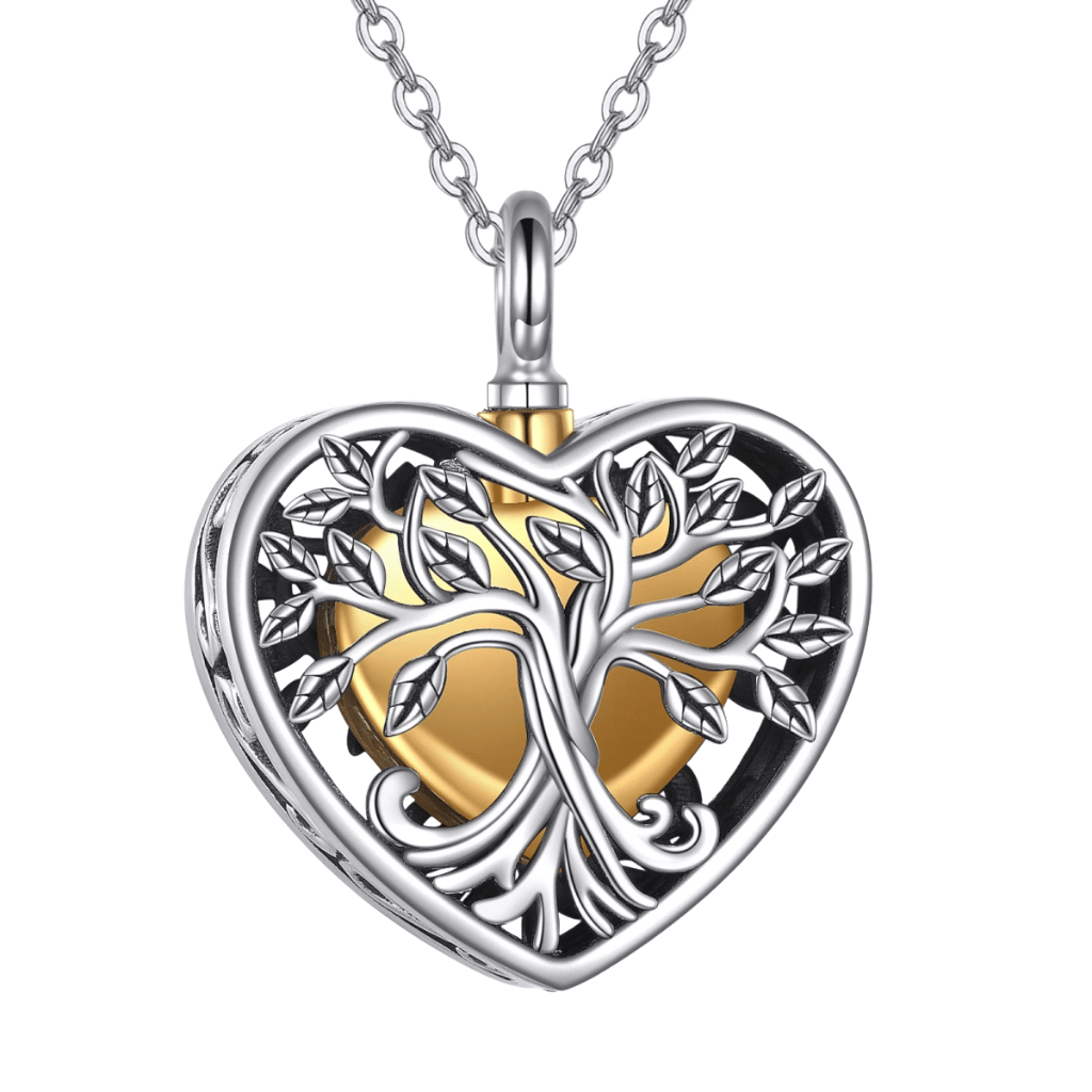 Hollowed Heart Tree Cremation Necklace