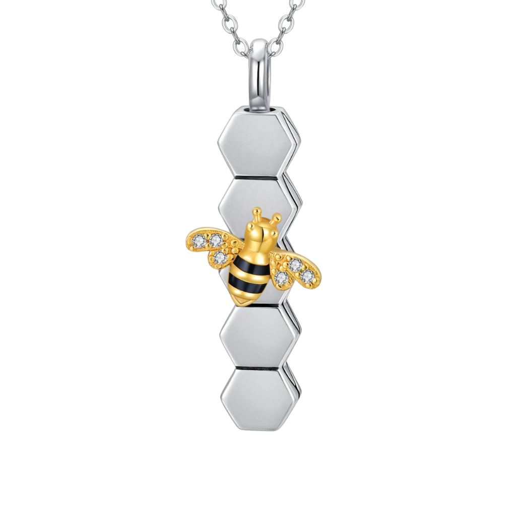 Golden Bee Cremation Necklace