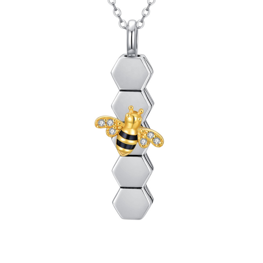Golden Bee Cremation Necklace