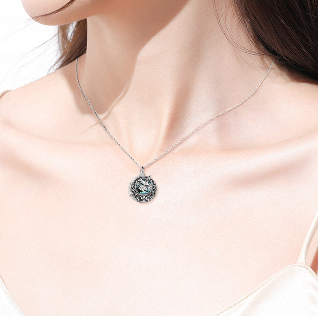 Graceful Hummingbird Cremation Locket