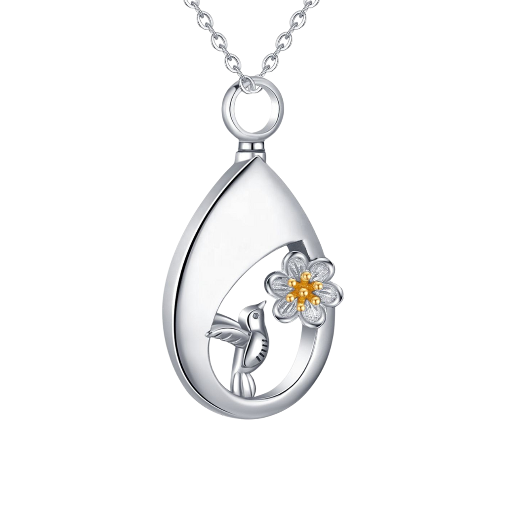 Serene Hummingbird Cremation Necklace