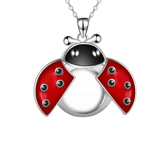 Crimson Ladybug Cremation Locket