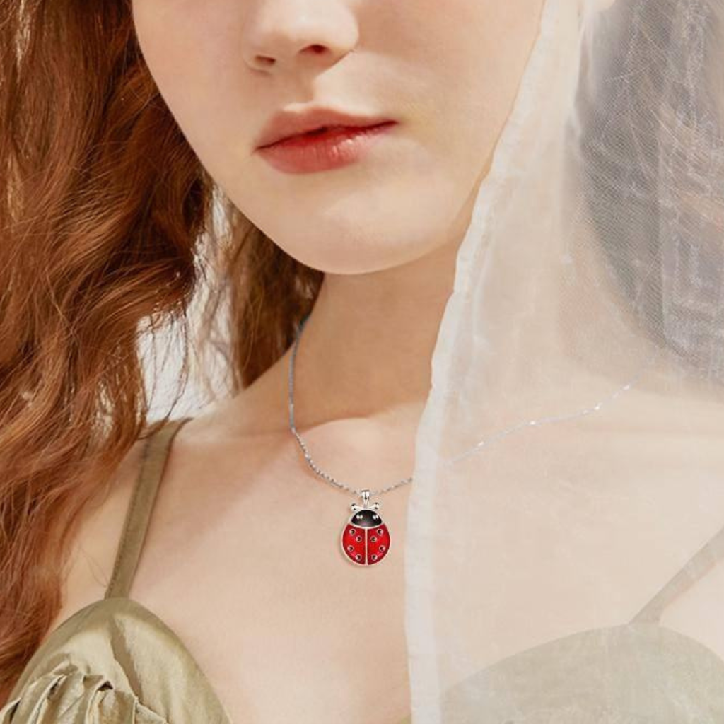 Crimson Ladybug Cremation Locket