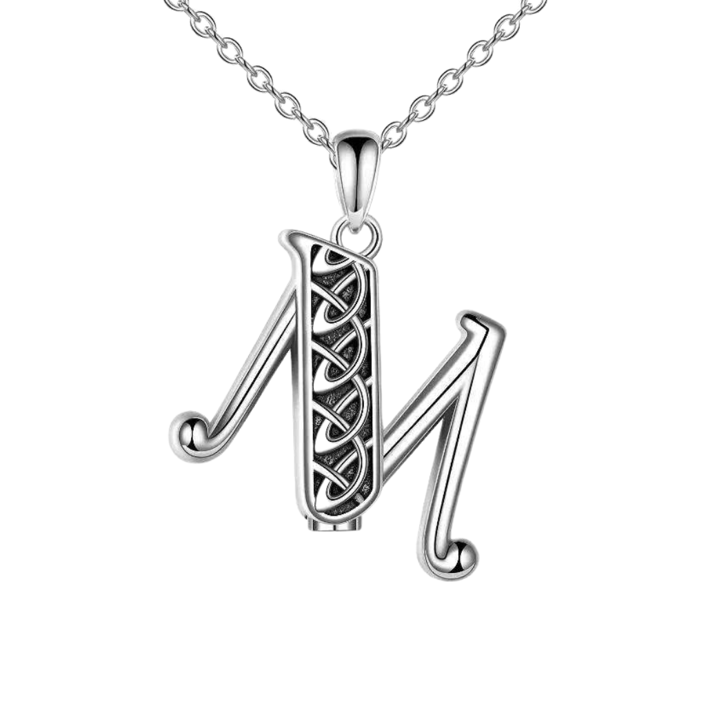 Letter M Cremation Necklace