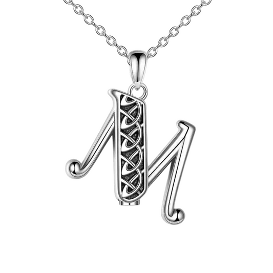Letter M Cremation Necklace