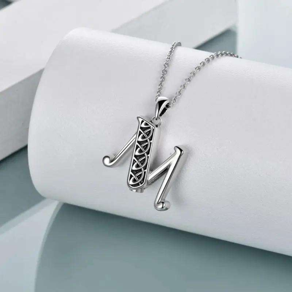 Letter M Cremation Necklace