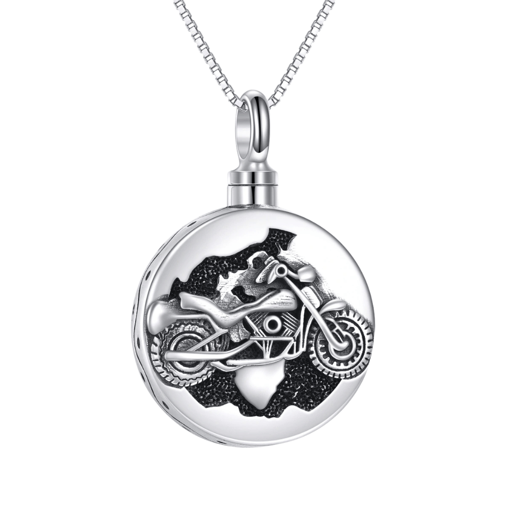 Motorbike Memorial Cremation Necklace
