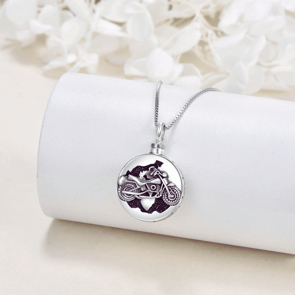 Motorbike Memorial Cremation Necklace