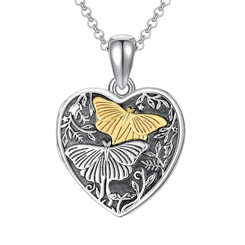 Pair Of Butterflies Cremation Necklace