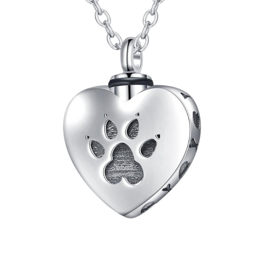 Silver Paw Cremation Pendant