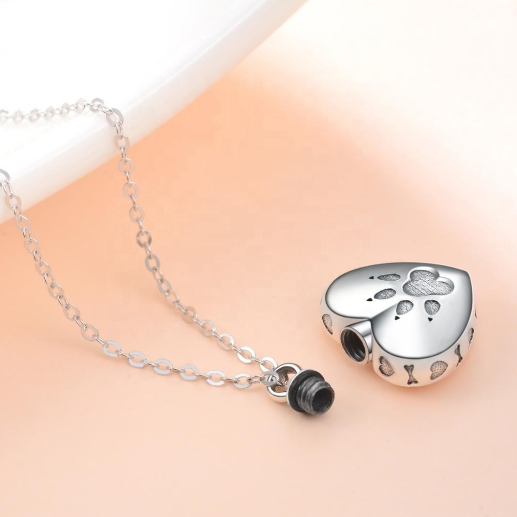 Silver Paw Cremation Pendant