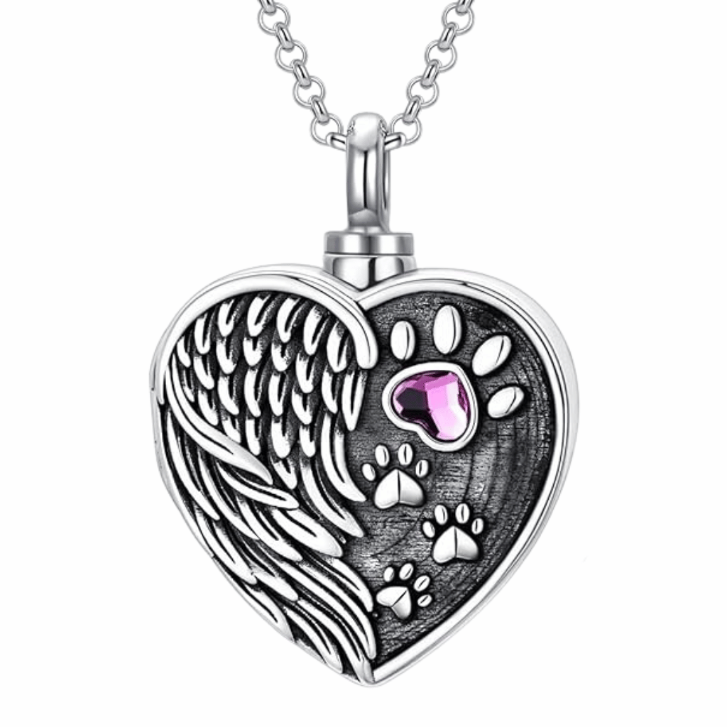 Angel Pawprint Cremation Locket