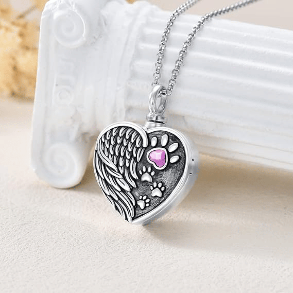 Angel Pawprint Cremation Locket