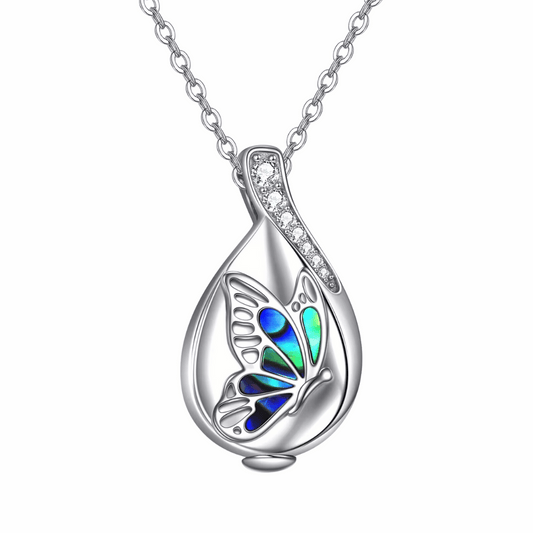 Butterfly Pearl Cremation Necklace