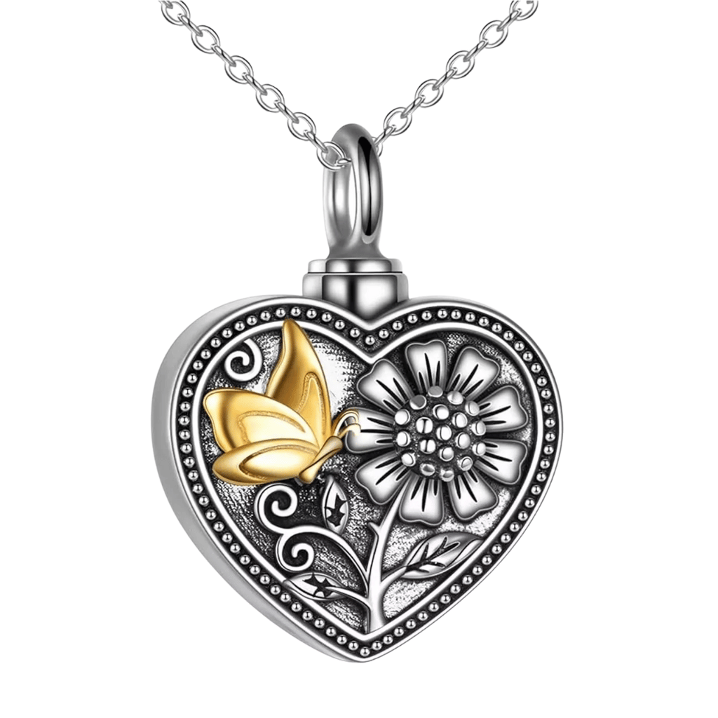 Pollinating Butterfly Cremation Necklace