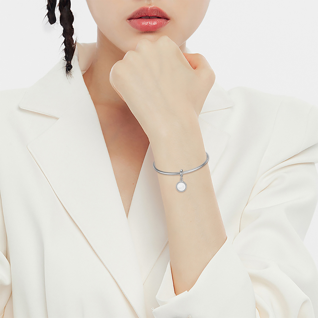 Circle Photo Holder Cremation Charm