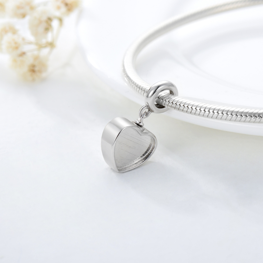 Heart Photo Holder Cremation Charm