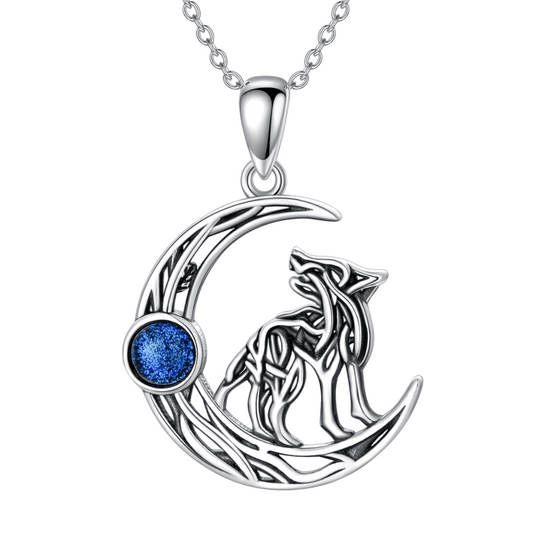 Runic Umbral Wolf Cremation Necklace