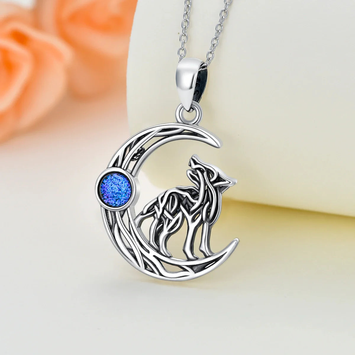 Runic Umbral Wolf Cremation Necklace
