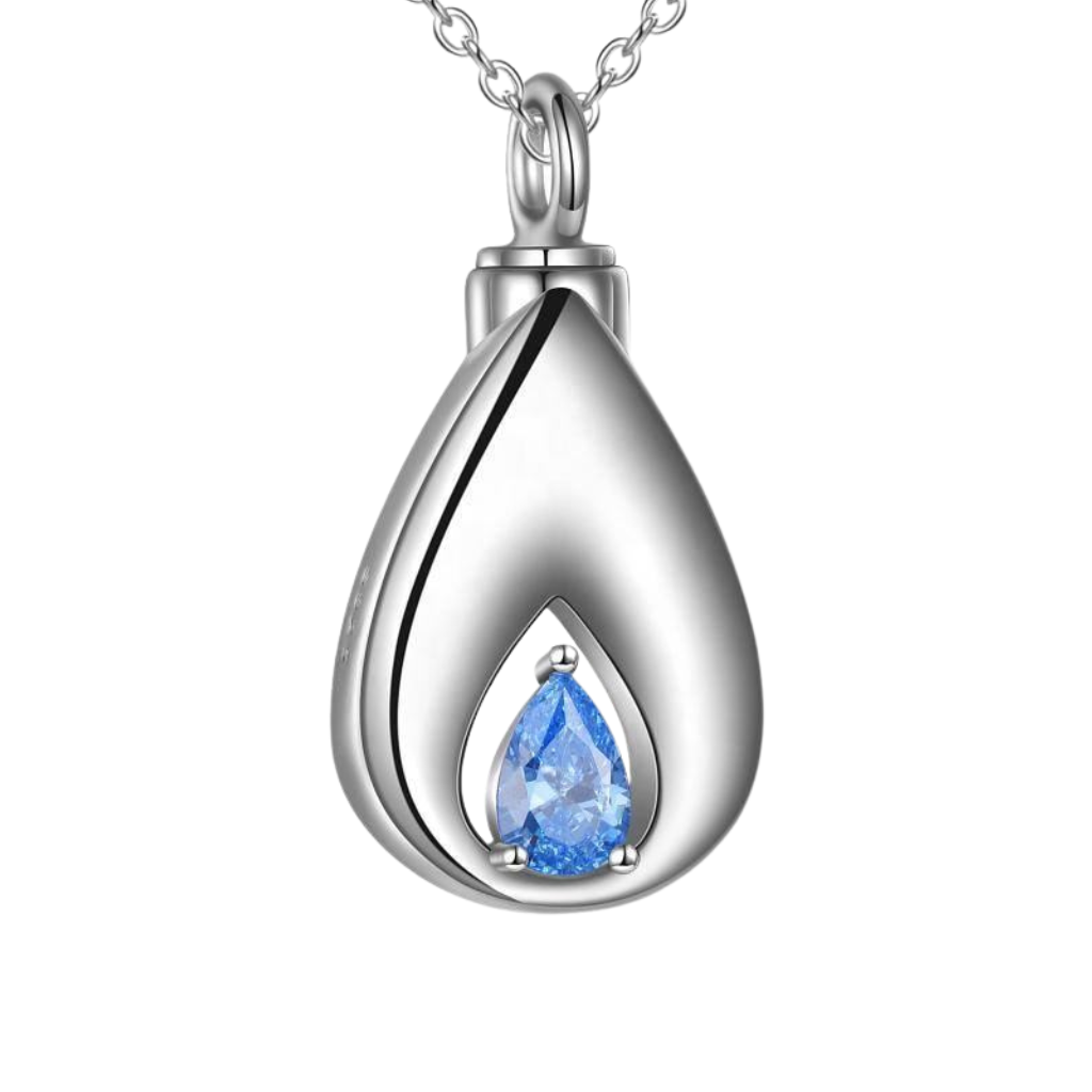 Radiant Sapphire Cremation Necklace