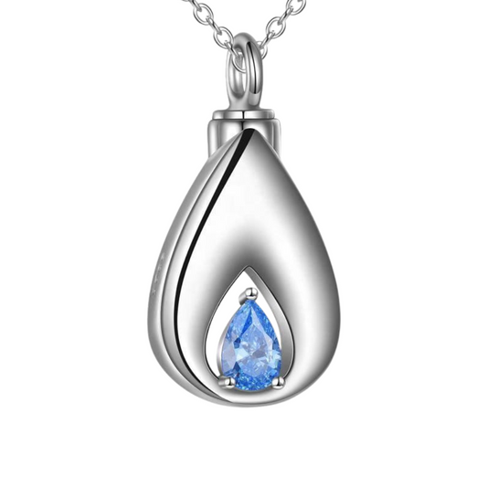 Radiant Sapphire Cremation Necklace
