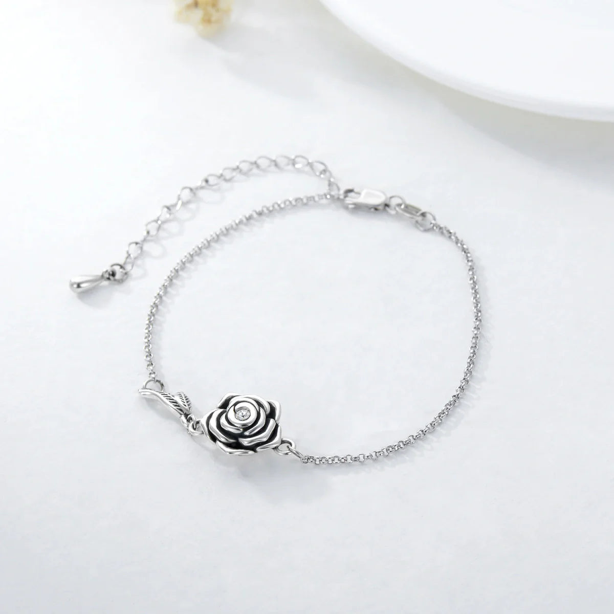 Silver Rose Remembrance Cremation Bracelet