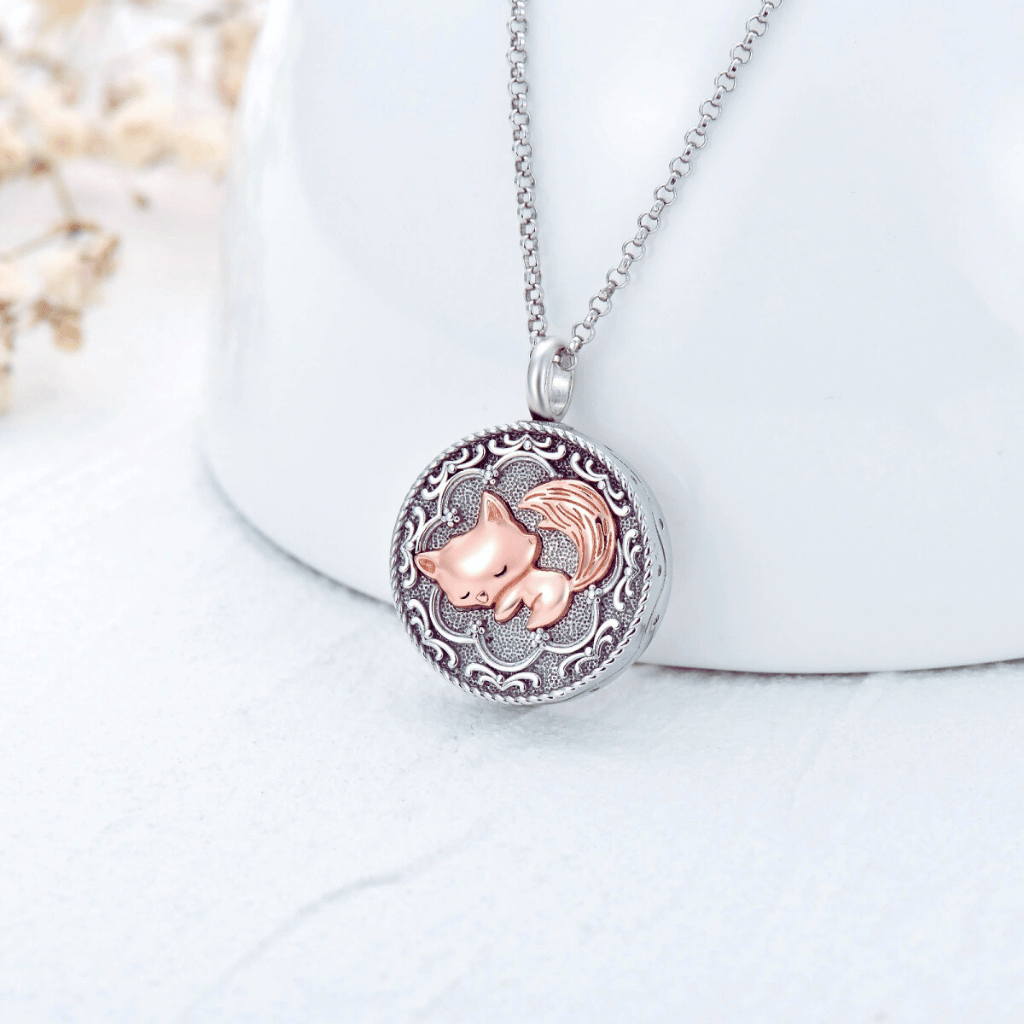 Resting Fox Cremation Pendant