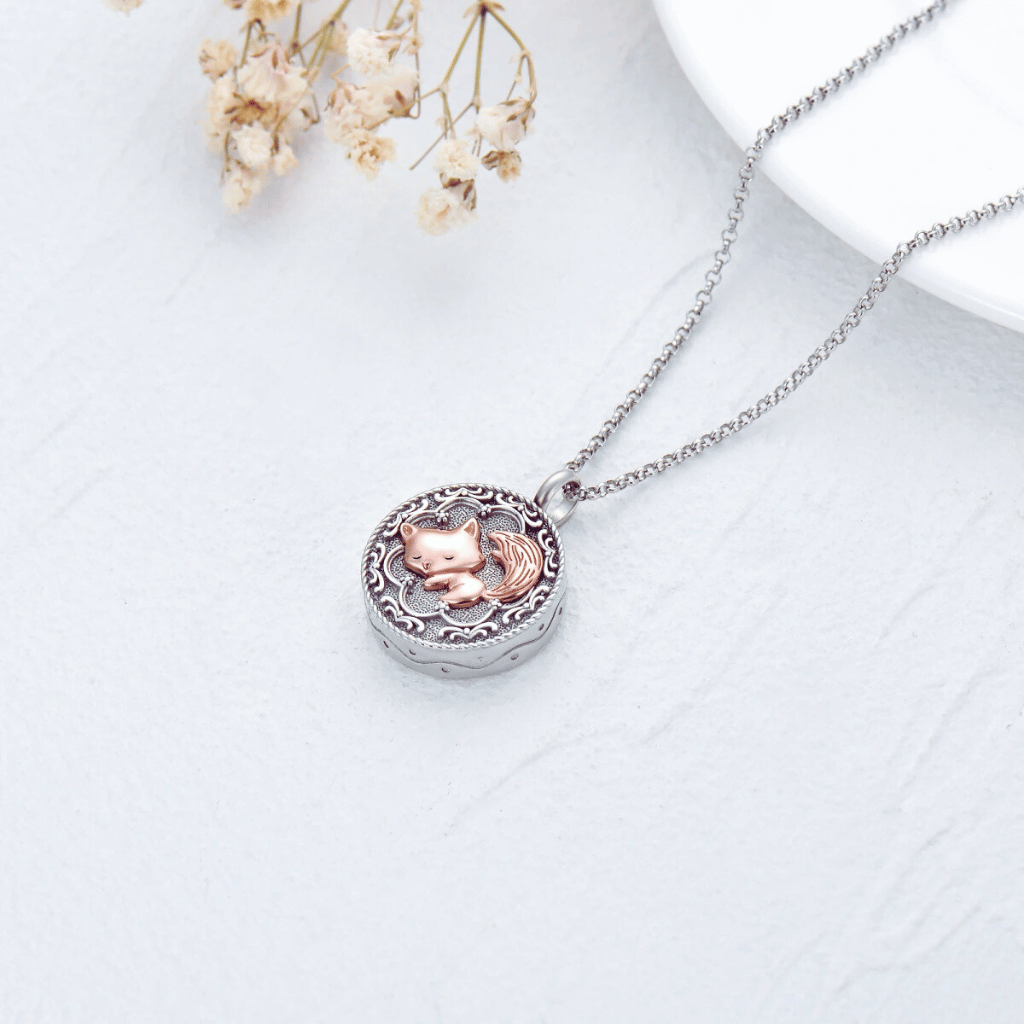 Resting Fox Cremation Pendant