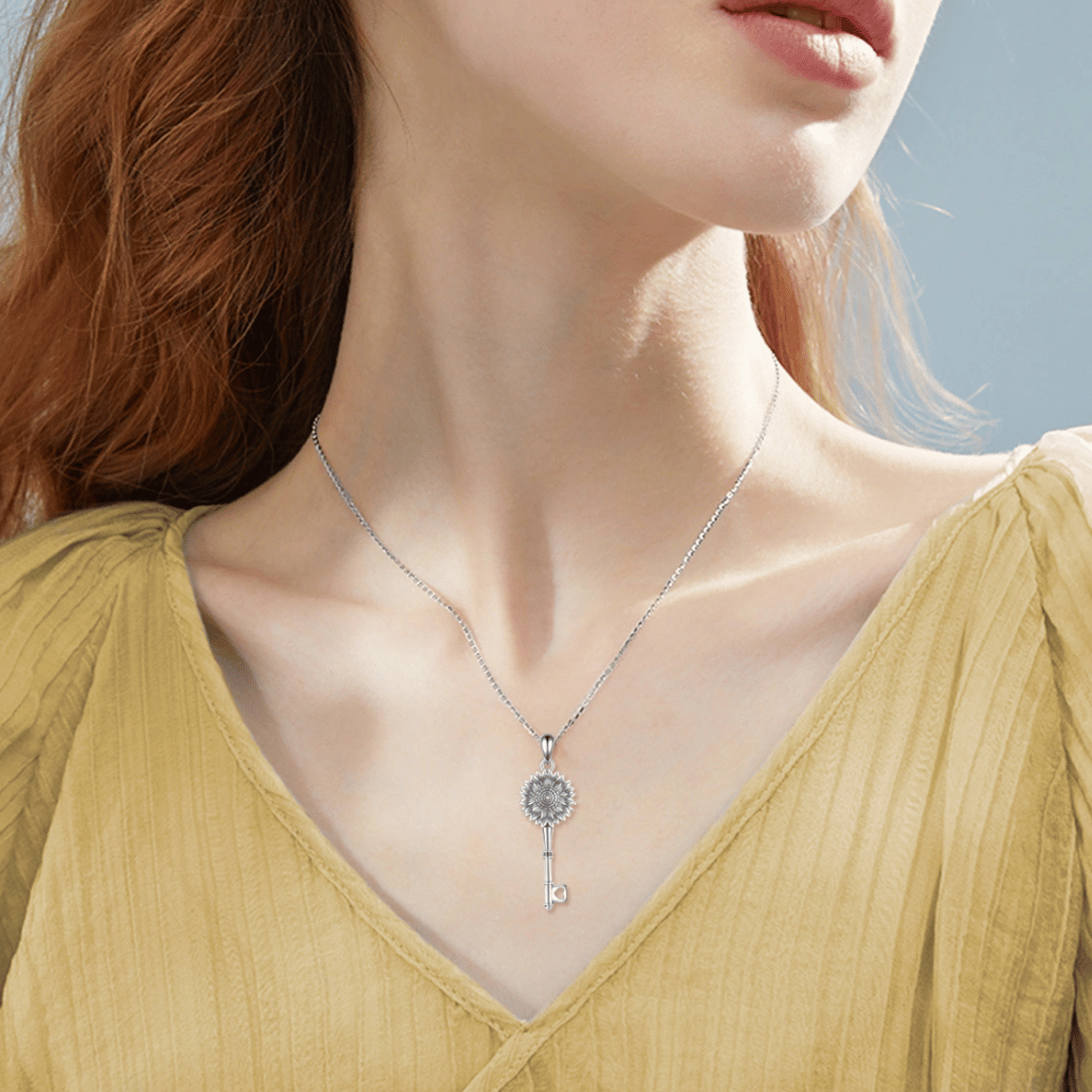 Sunflower Key Cremation Pendant