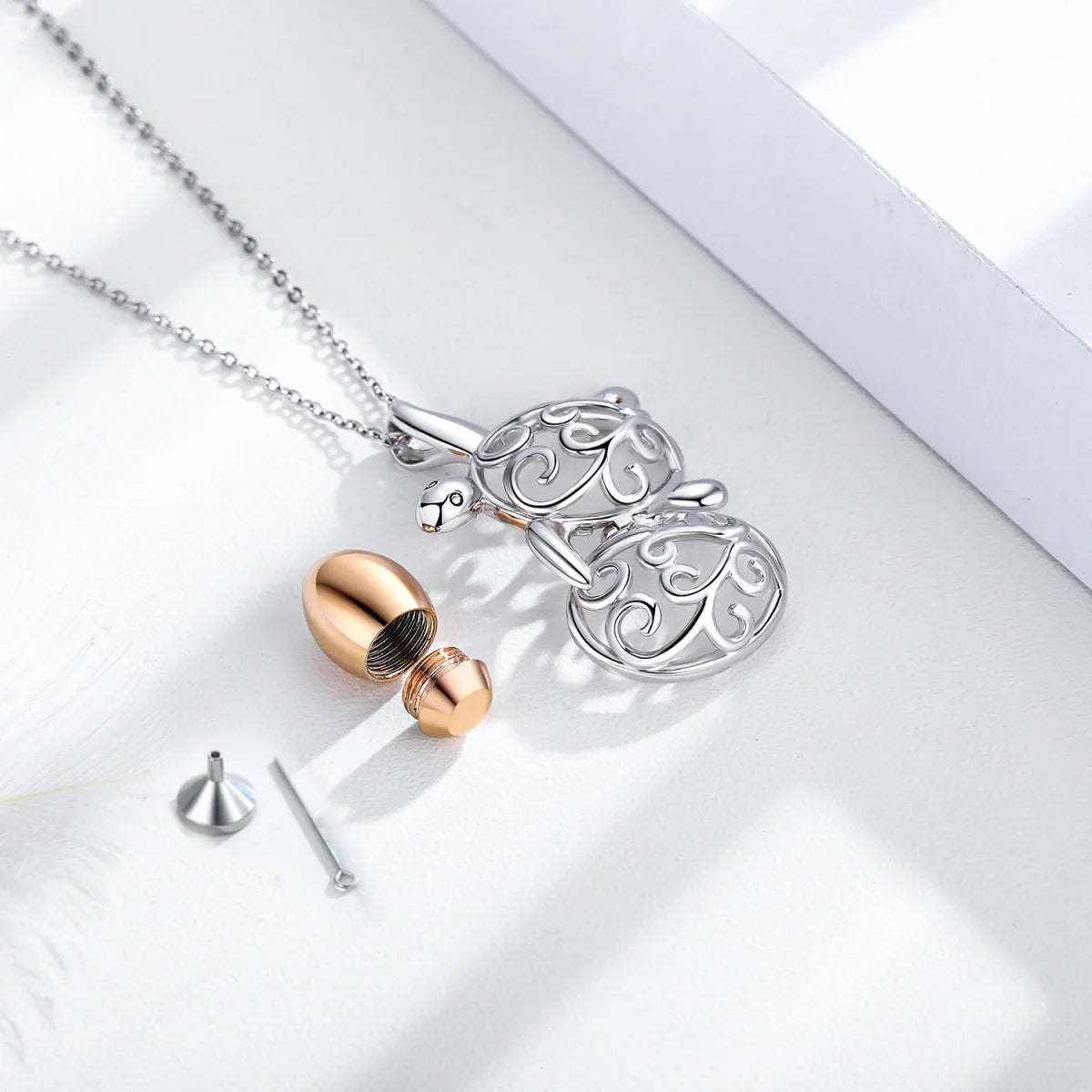 Turtles Embrace Cremation Pendant