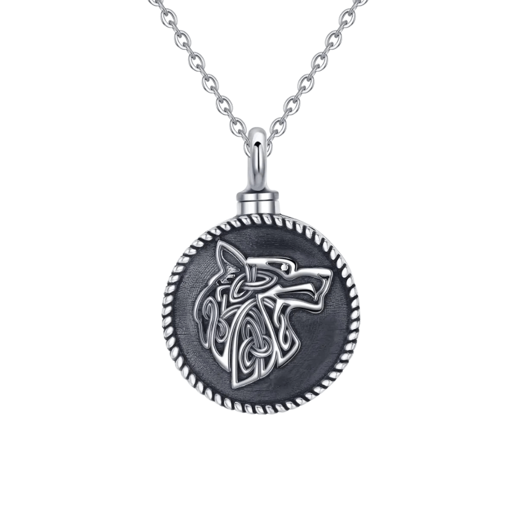 Viking Wolf Cremation Pendant