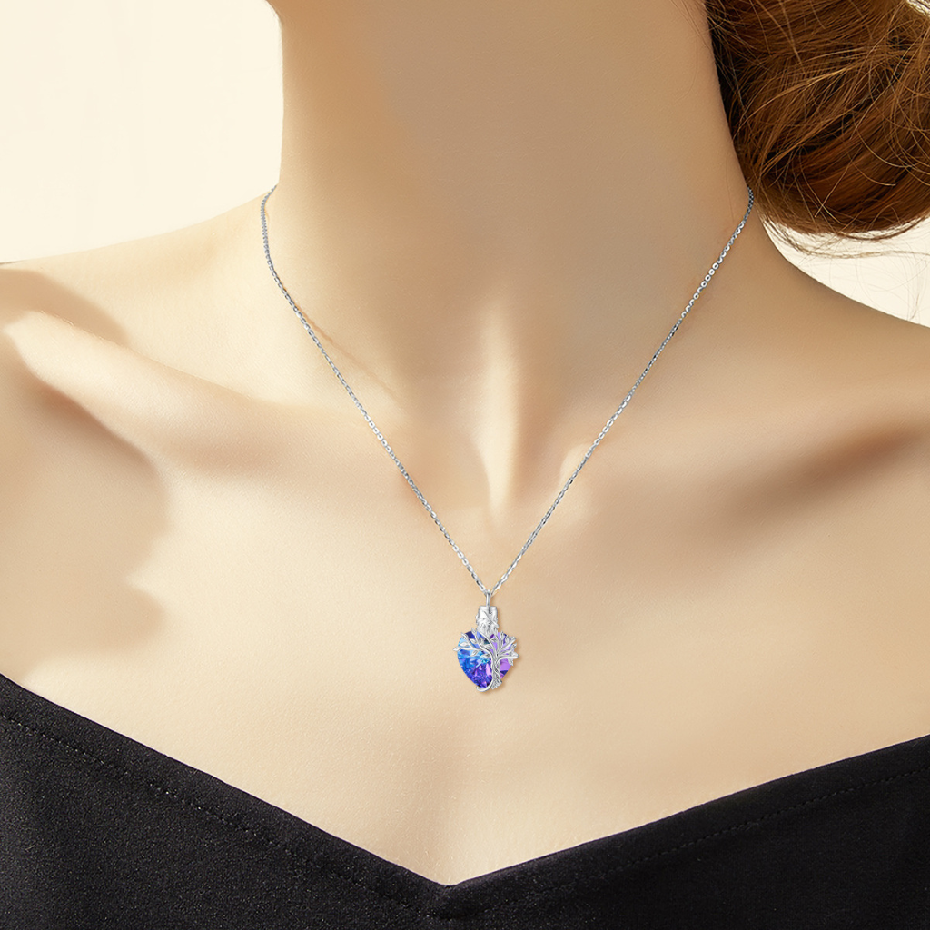 Azure Bloom Cremation Pendant