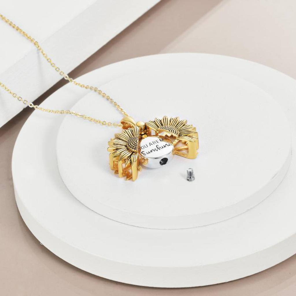 Golden Sunrise Cremation Necklace