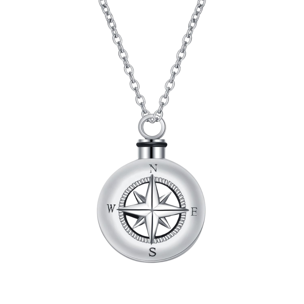 Guiding Compass Cremation Necklace