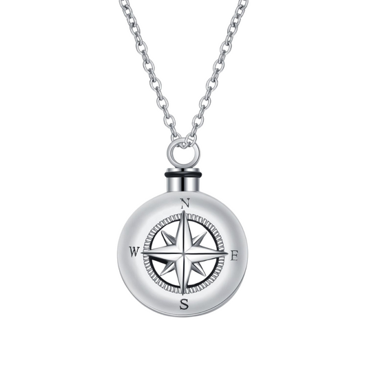 Guiding Compass Cremation Necklace