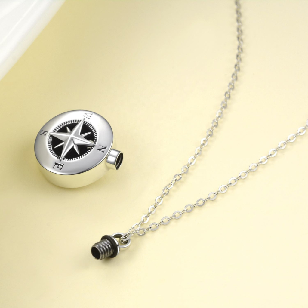 Guiding Compass Cremation Necklace