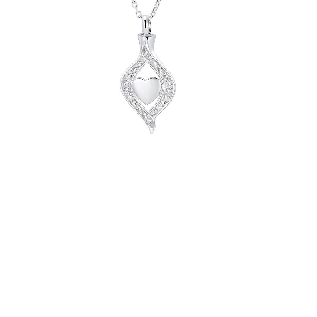 Silver Love Cremation Necklace