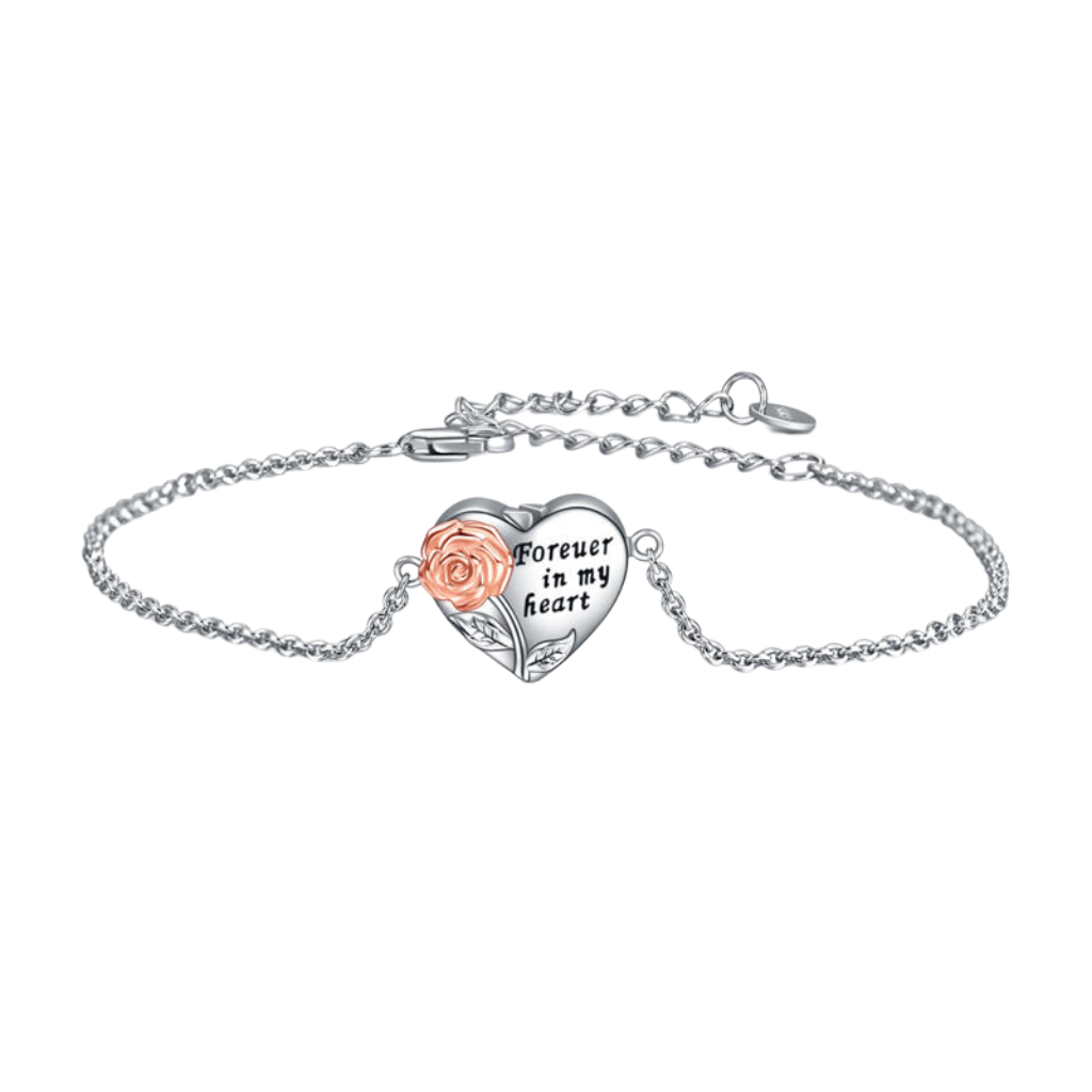 Forever In My Rosey Heart Cremation Bracelet