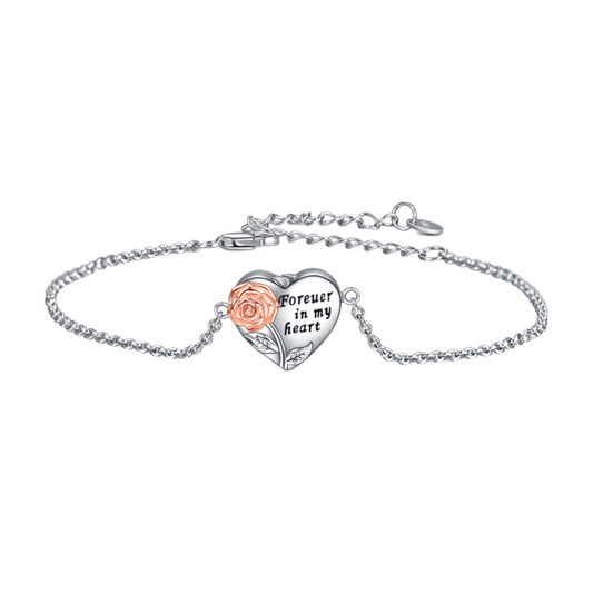 Forever In My Rosey Heart Cremation Bracelet